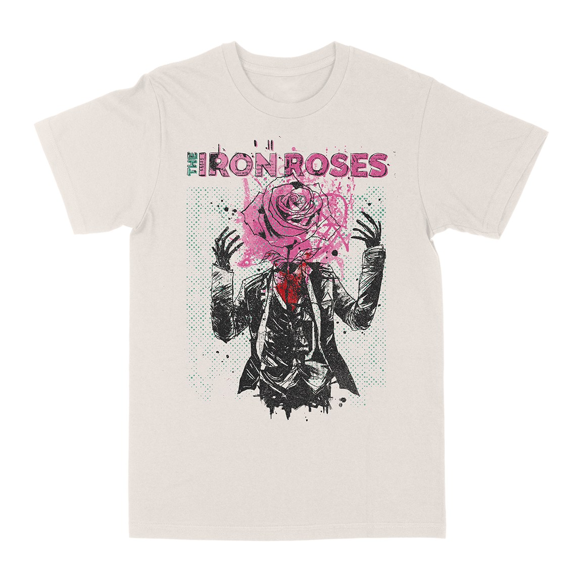 THE IRON ROSES &quot;Screaming For a Change&quot; Vintage White T-Shirt