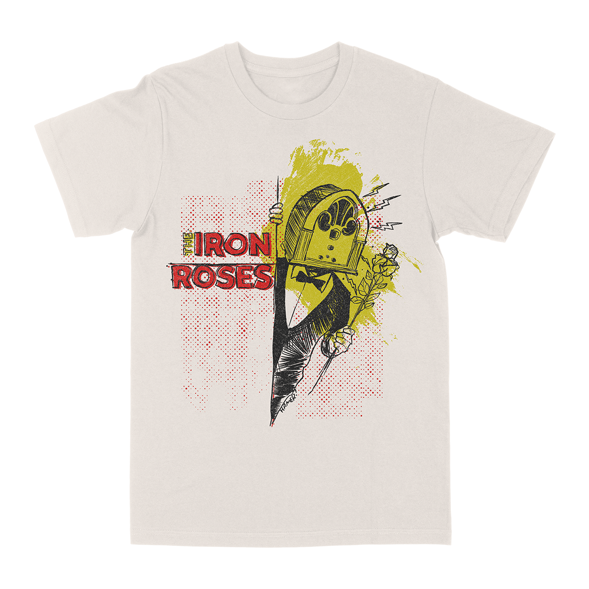 THE IRON ROSES &quot;Rebel Soul Sound&quot; Vintage White T-Shirt