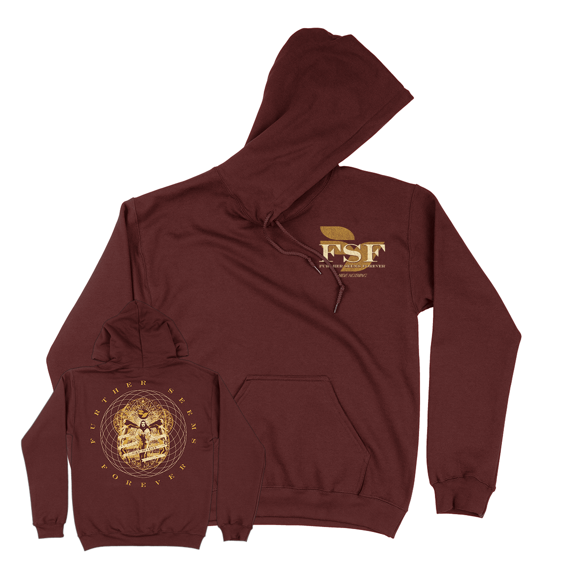 Further Seems Forever &quot;Hide Nothing&quot; Maroon Hooded Sweatshirt