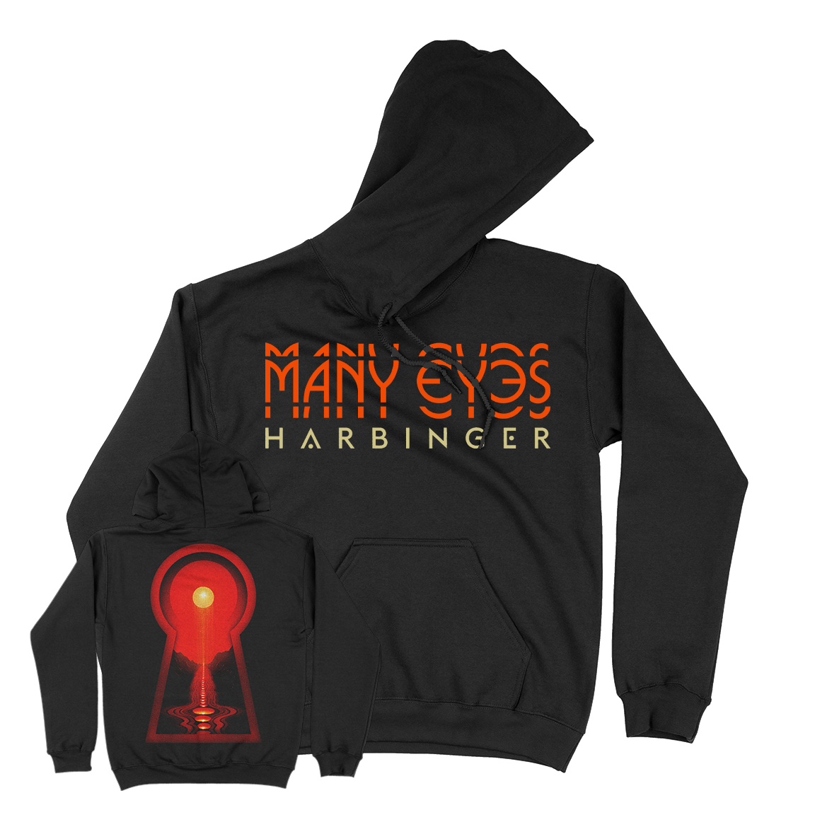 Many Eyes &quot;Harbinger&quot; Black Hooded Sweatshirt