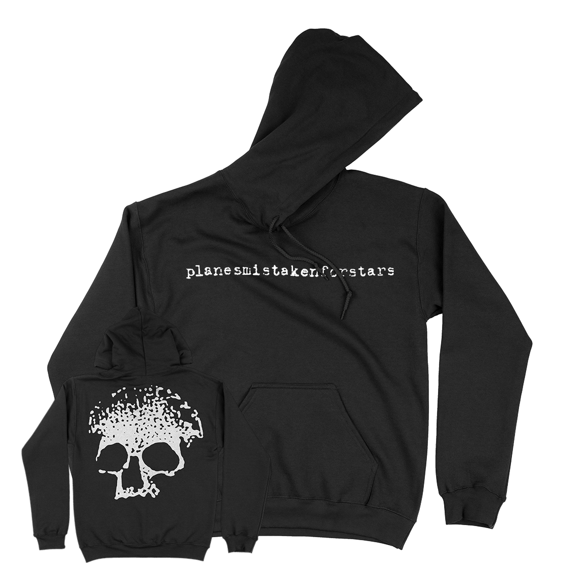 PLANES MISTAKEN FOR STARS &quot;Skull&quot; Black Hooded Sweatshirt