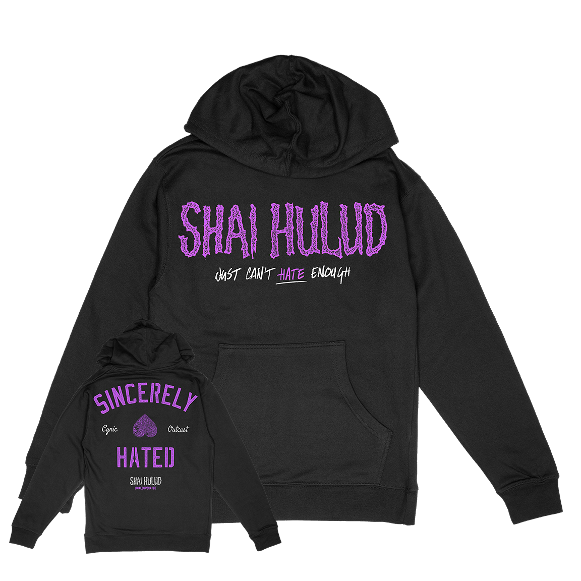 Shai Hulud &quot;Just Can&#39;t Hate Enough&quot; Black Hooded Sweatshirt