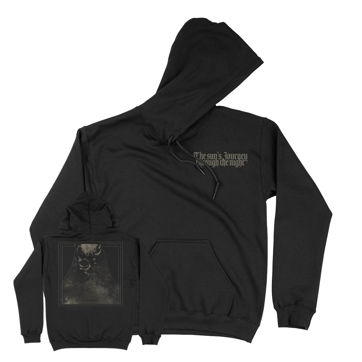 The Sun&#39;s Journey Through The Night &quot;Worldless&quot; Black Zip-Up Hoodie