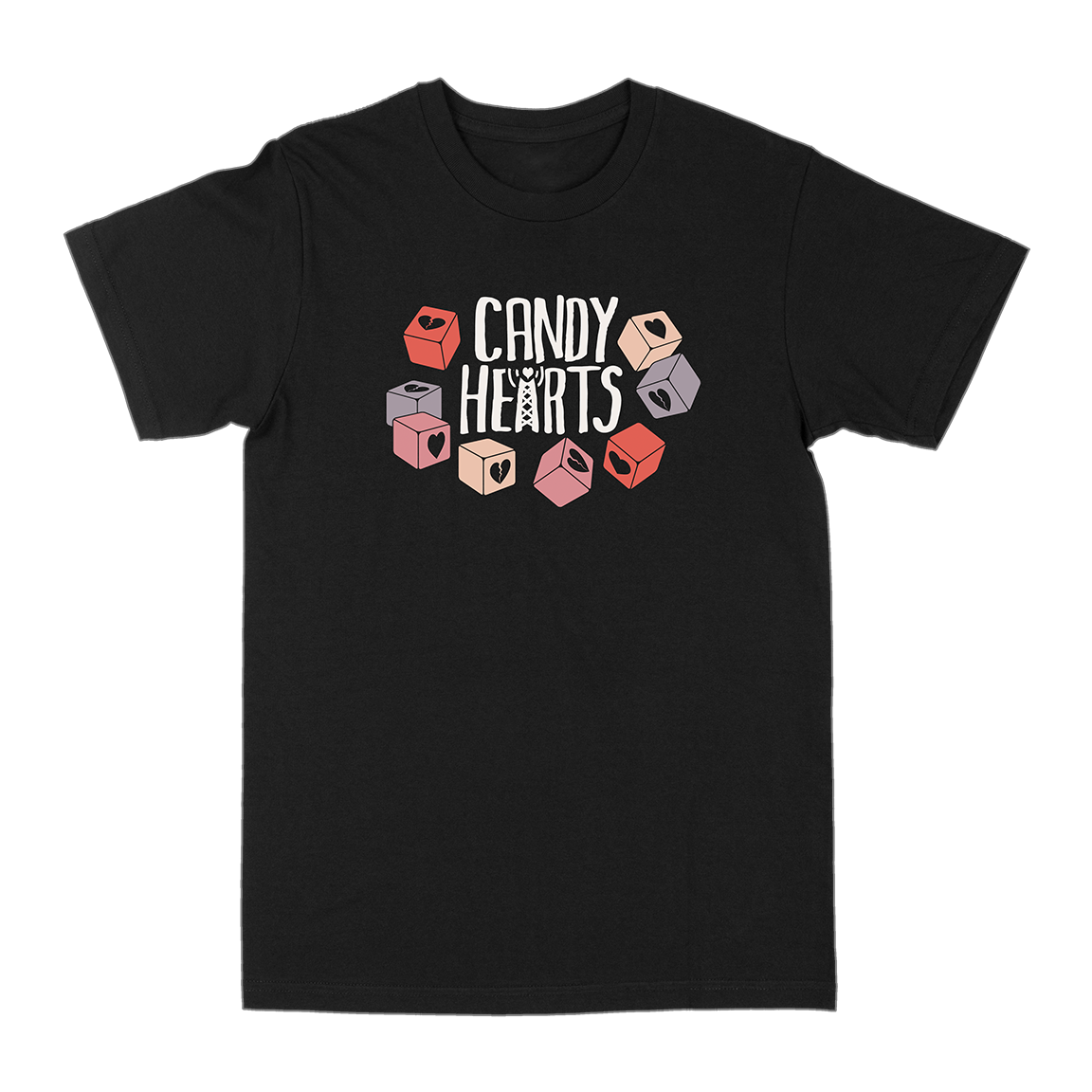 Candy Hearts &quot;What You Want&quot; Black T-Shirt