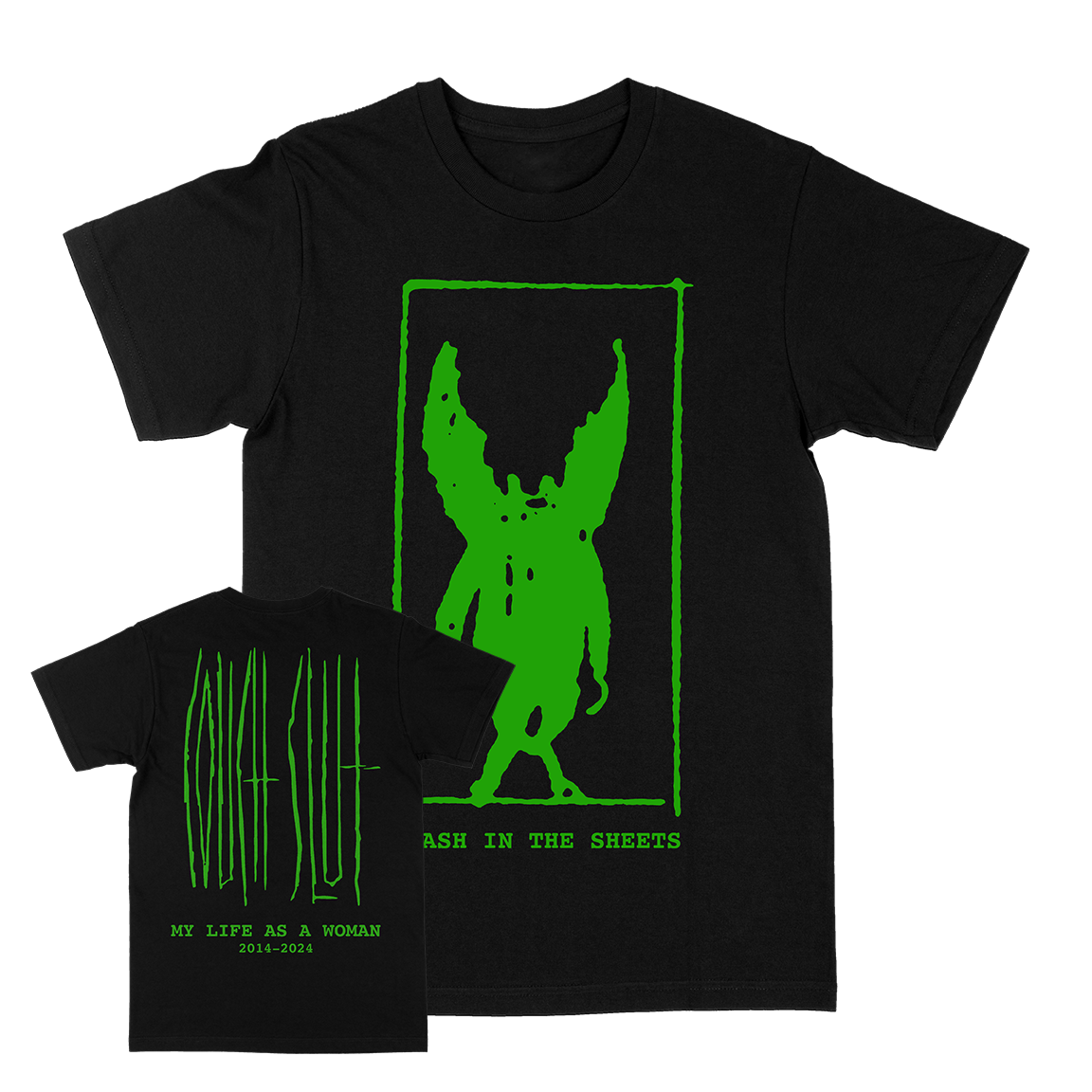 Couch Slut &quot;My Life As A Woman: Green &quot; Black T-Shirt