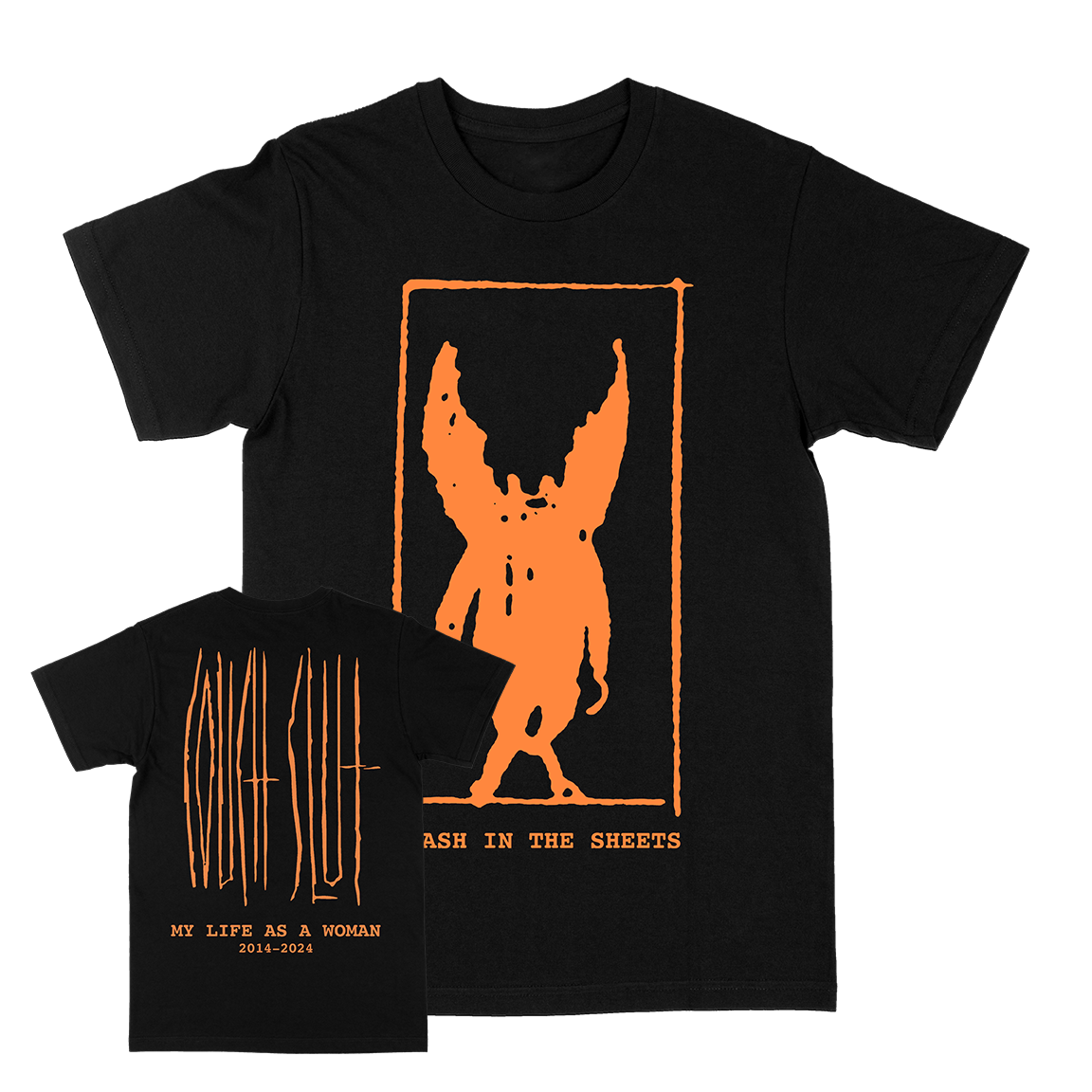 Couch Slut &quot;My Life As A Woman: Orange &quot; Black T-Shirt