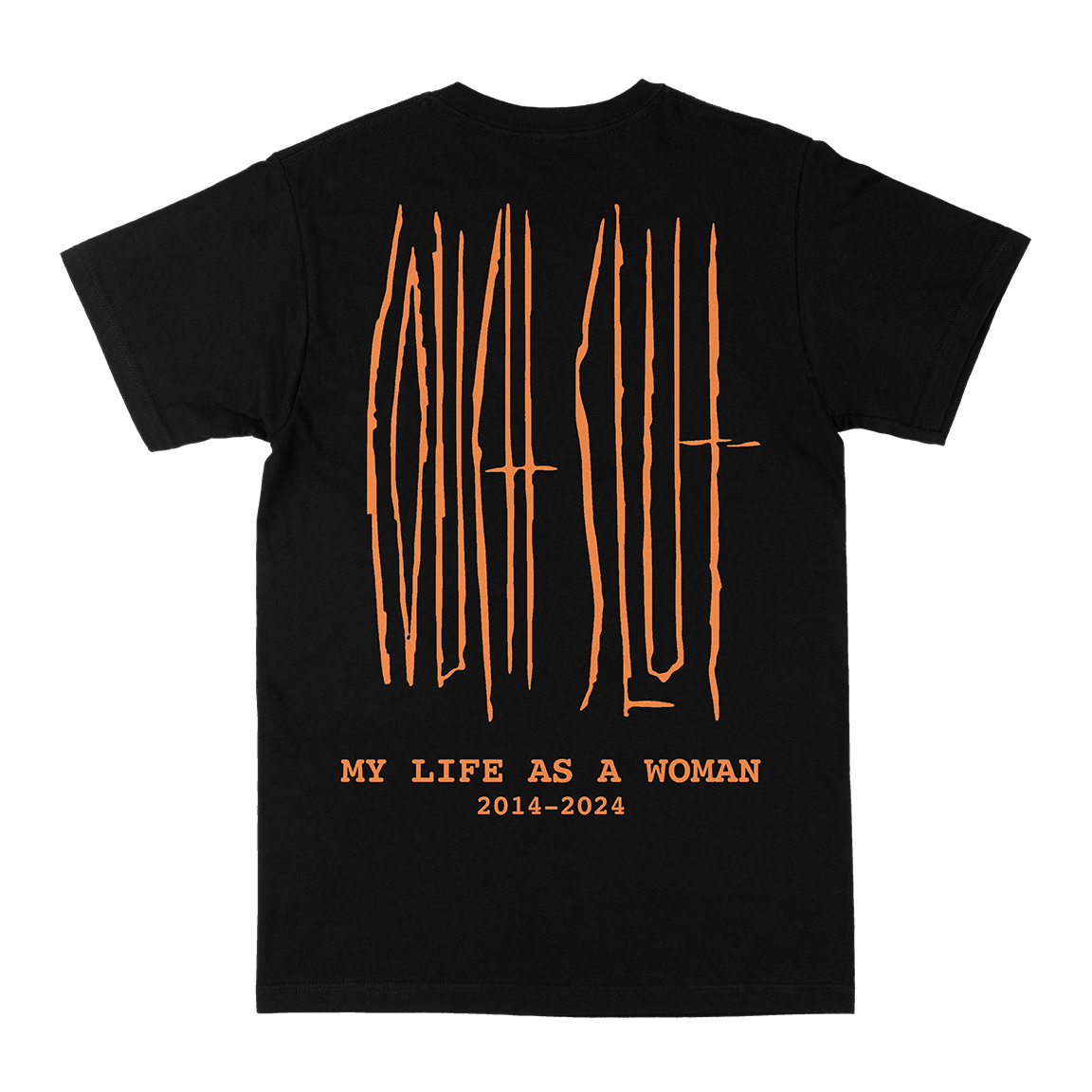 Couch Slut &quot;My Life As A Woman: Orange &quot; Black T-Shirt