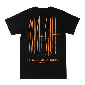 Couch Slut "My Life As A Woman: Orange " Black T-Shirt