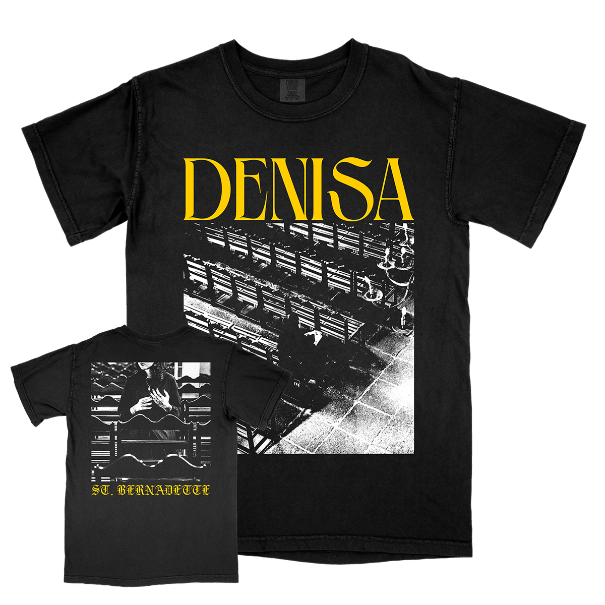 Denisa &quot;St. Bernadette&quot; Premium Black T-Shirt