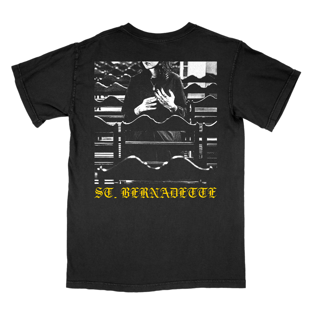 Denisa &quot;St. Bernadette&quot; Premium Black T-Shirt