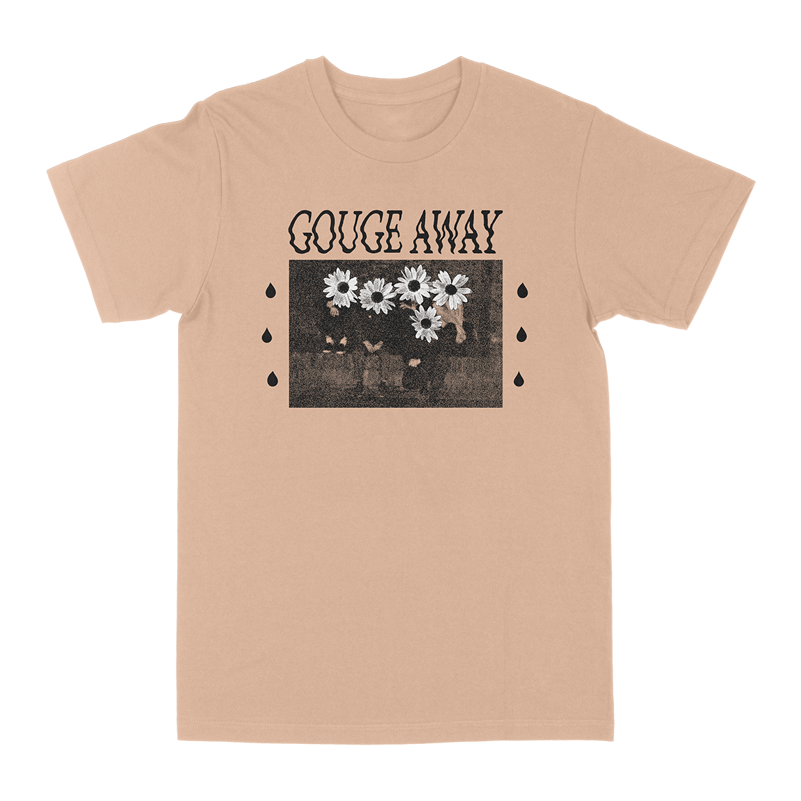 GOUGE AWAY &quot;Flowerhead&quot; Peach T-Shirt