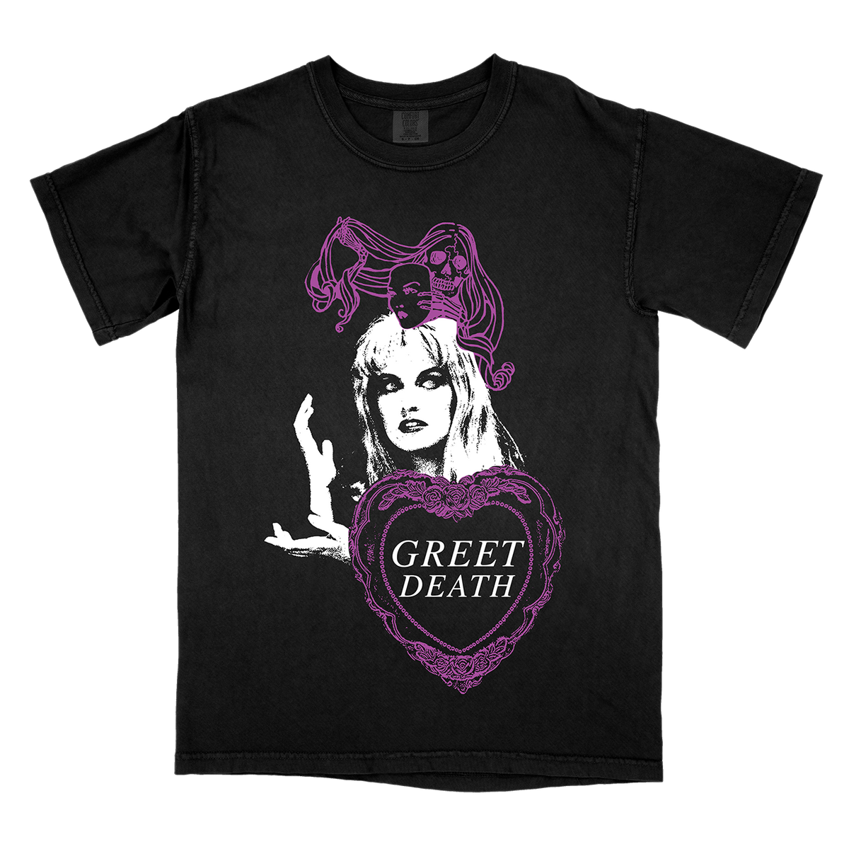 Greet Death &quot;Meanwhile&quot; Premium Black T-Shirt