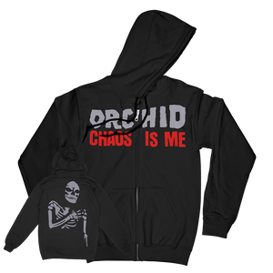 Orchid "Chaos Is Me" Black Zip-Up Hoodie