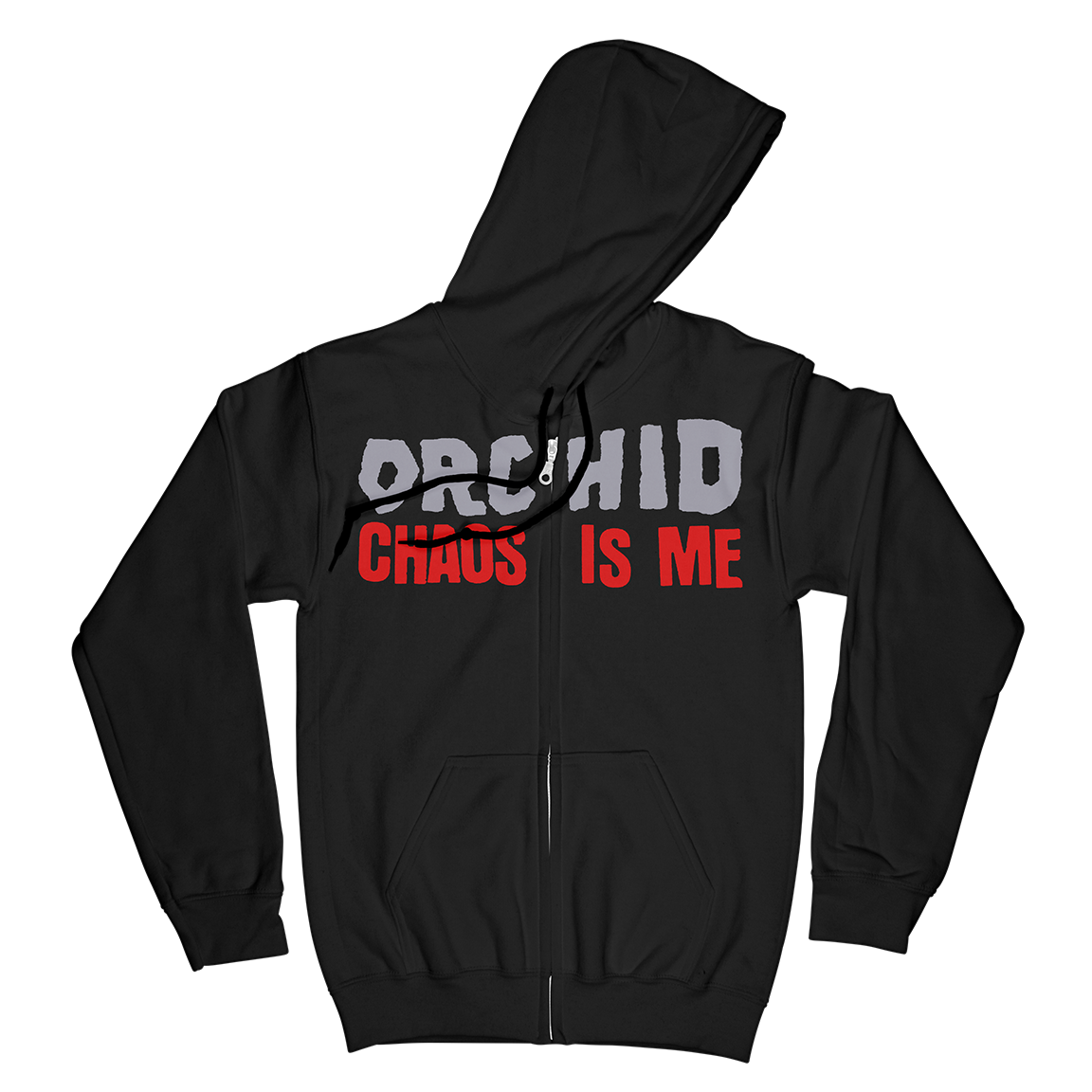 Orchid "Chaos Is Me" Black Zip-Up Hoodie
