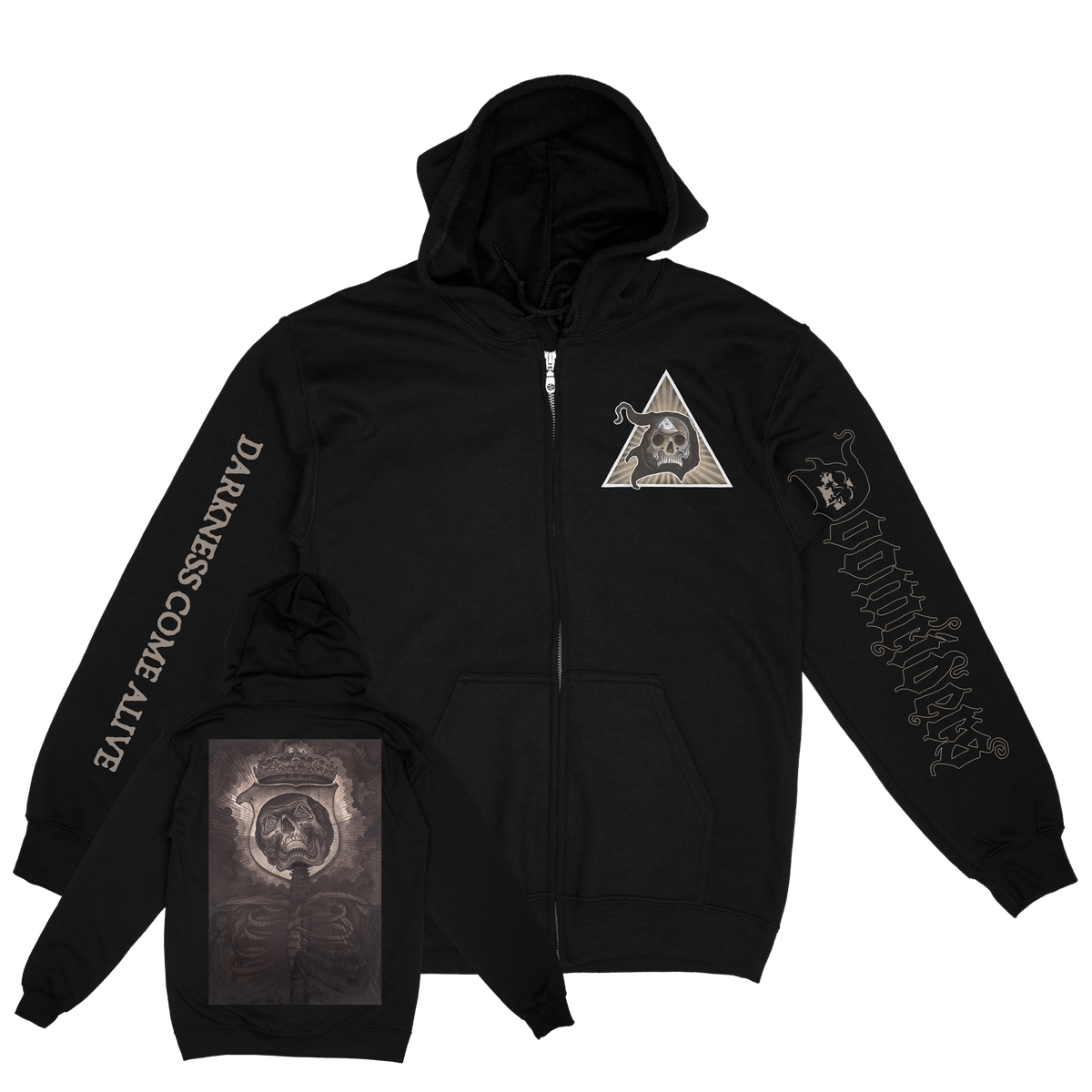DOOMRIDERS &quot;Triangle Eye&quot; Black Zip-Up Hoodie