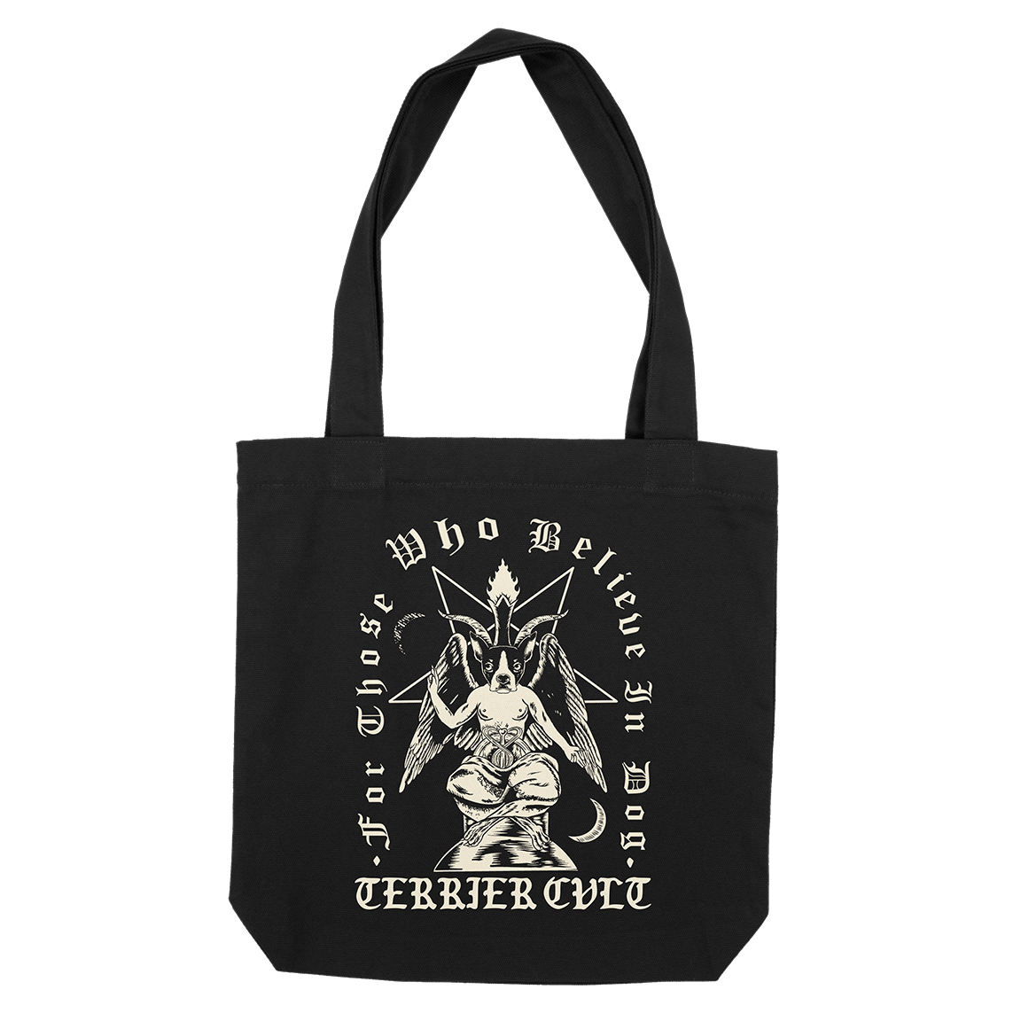 TERRIER CVLT &quot;For Those Who Believe&quot; Black Tote Bag