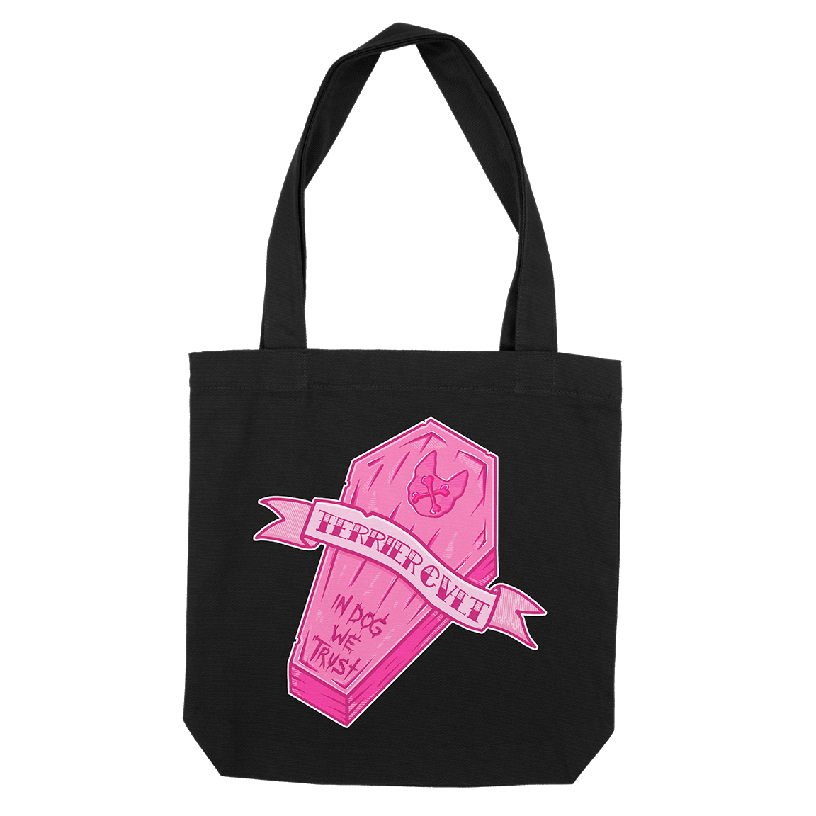 TERRIER CVLT &quot;In Dog We Trust&quot; Black Tote Bag