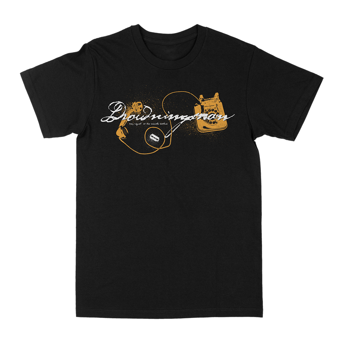 DROWNINGMAN &quot;Busy Signal&quot; Black T-Shirt