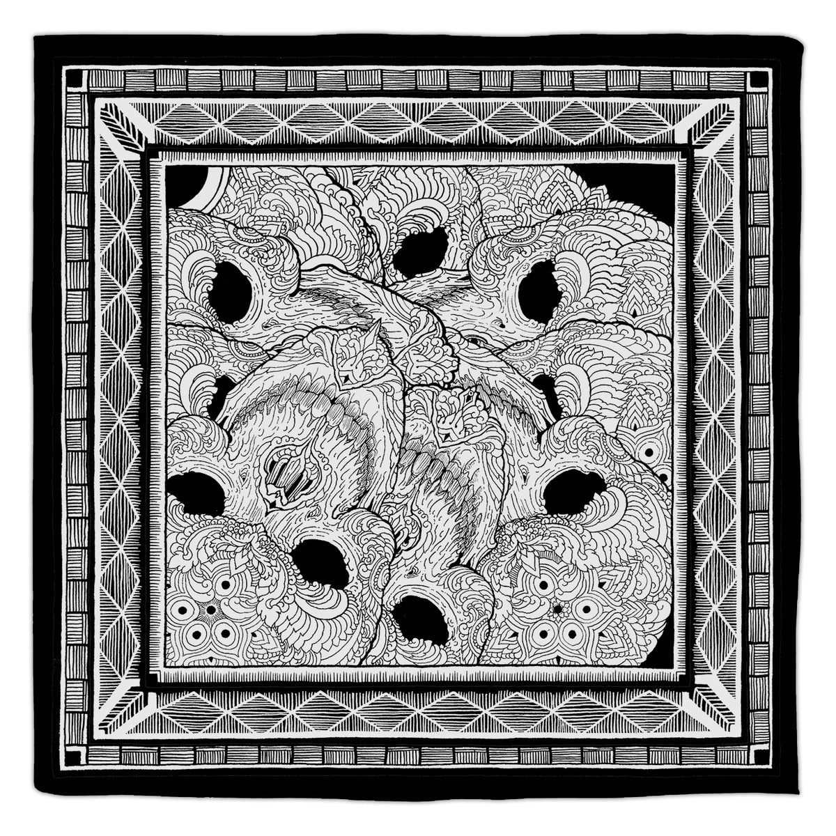 THOMAS HOOPER "Glitched Ornamental Skulls" Bandana