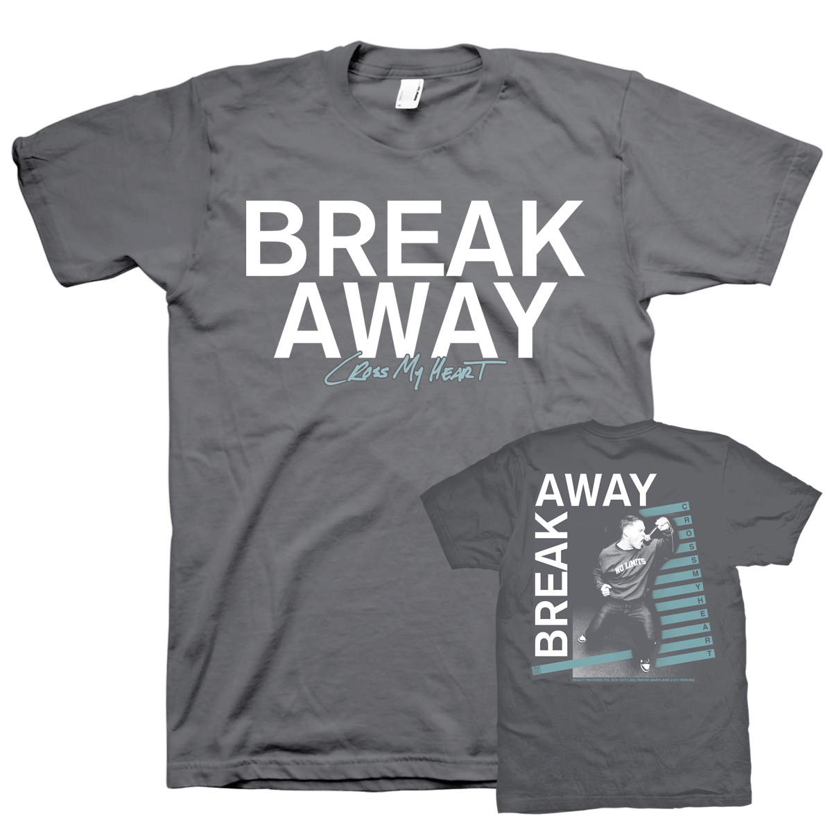 BREAK AWAY &quot;Cross My Heart&quot; Grey T-Shirt