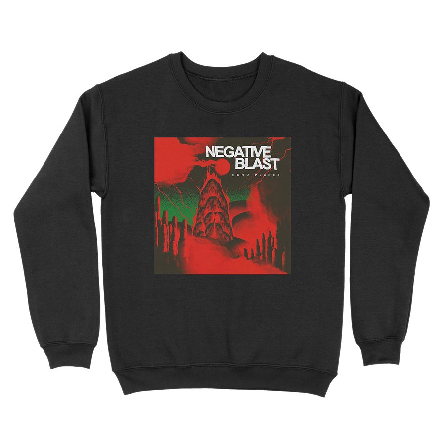 NEGATIVE BLAST &quot;Echo Planet&quot; Black Crewneck