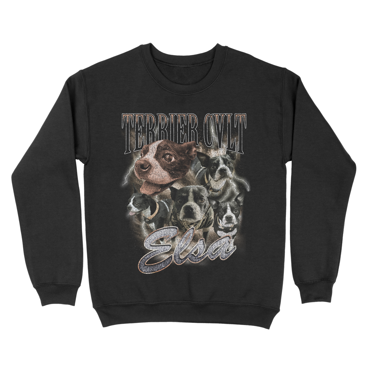 TERRIER CVLT &quot;Bootleg&quot; Black Crewneck