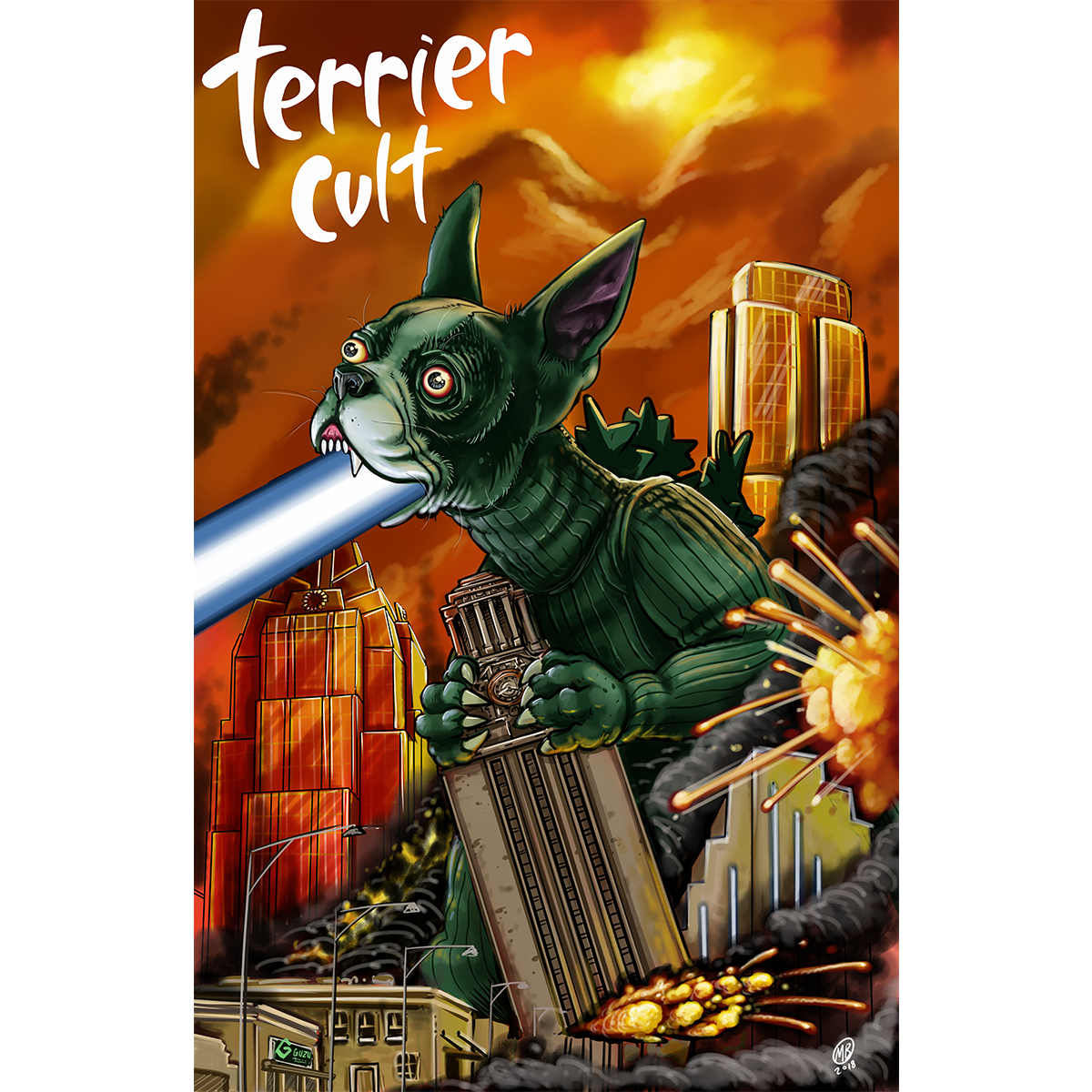 Terrier Cvlt &quot;Dogzilla&quot; Giclee Print