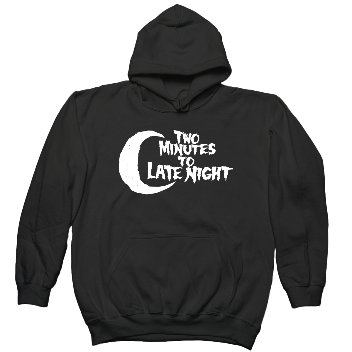 TWO MINUTES TO LATE NIGHT &quot;Logo&quot; Black Hooded Sweatshirt
