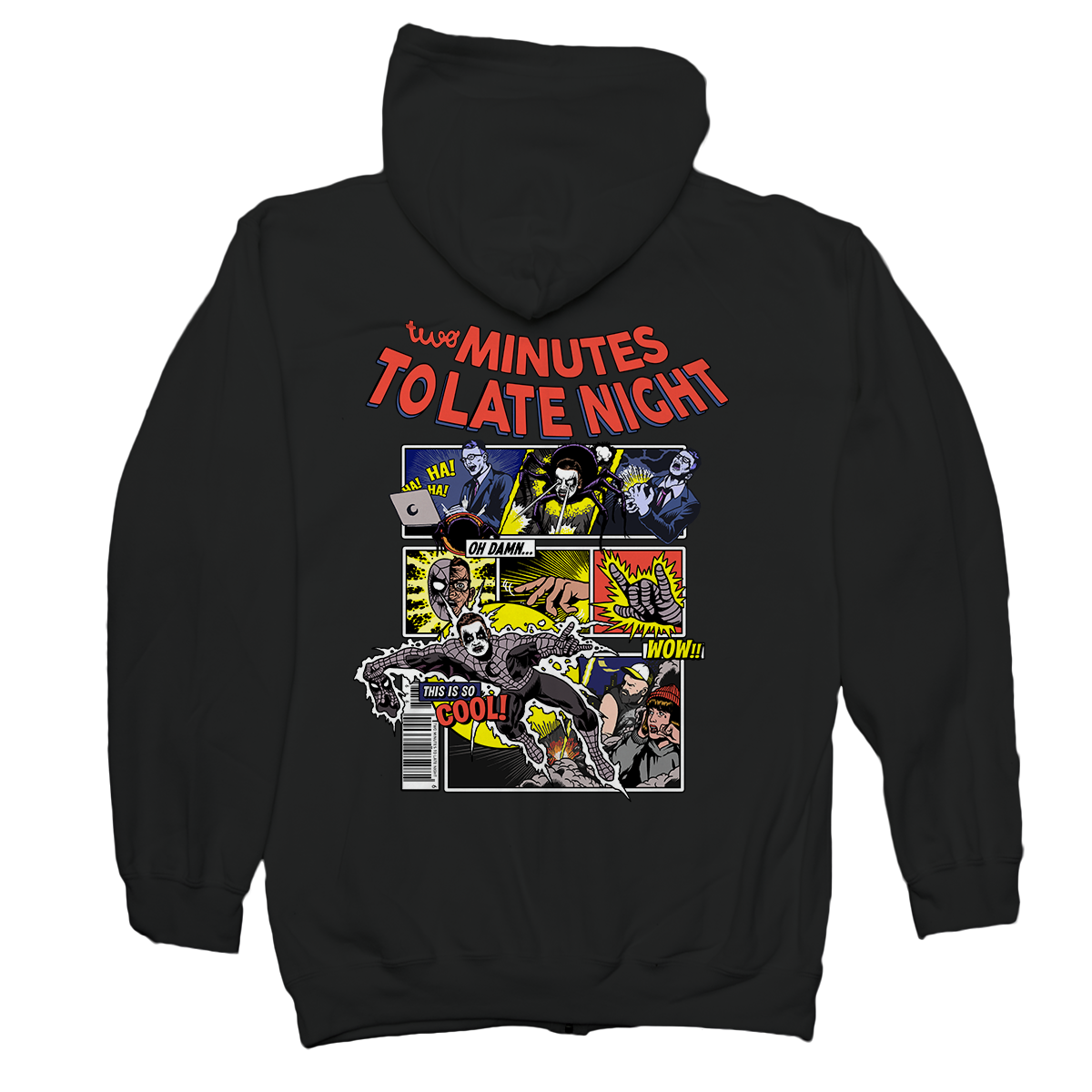 TWO MINUTES TO LATE NIGHT &quot;Spider Minutes To Late Spider&quot; Black Hooded Sweatshirt