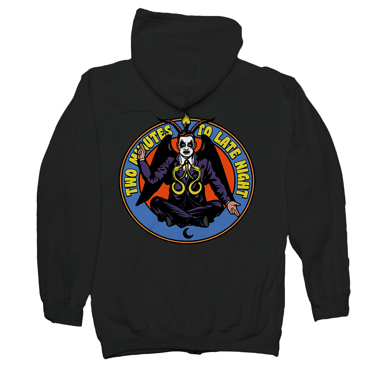 TWO MINUTES TO LATE NIGHT &quot;Two Minutes To Hell Night&quot; Black Hooded Sweatshirt