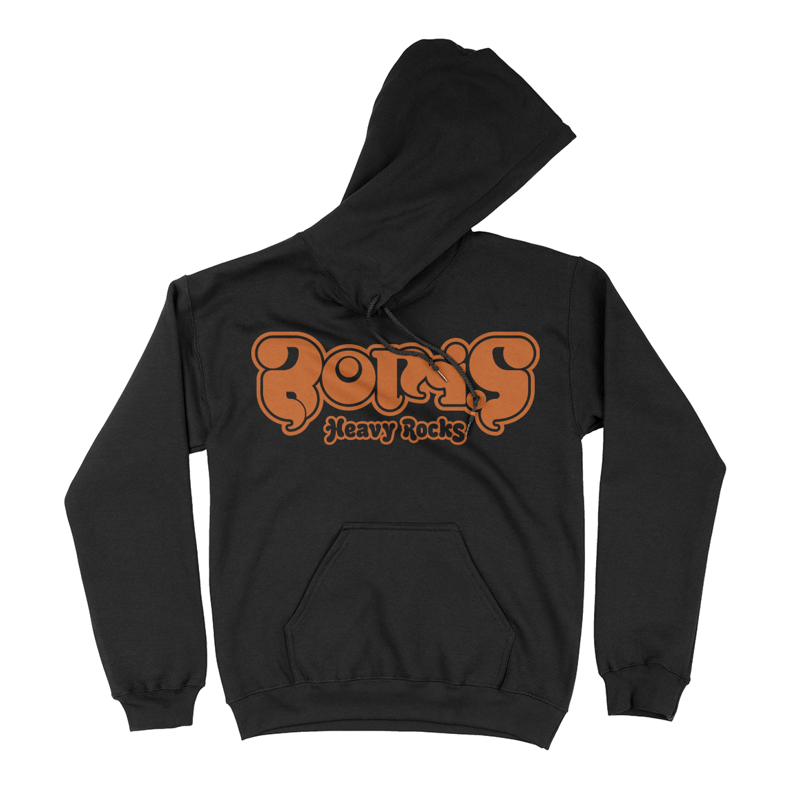 BORIS &quot;Heavy Rocks: Orange Logo” Black Hooded Sweatshirt