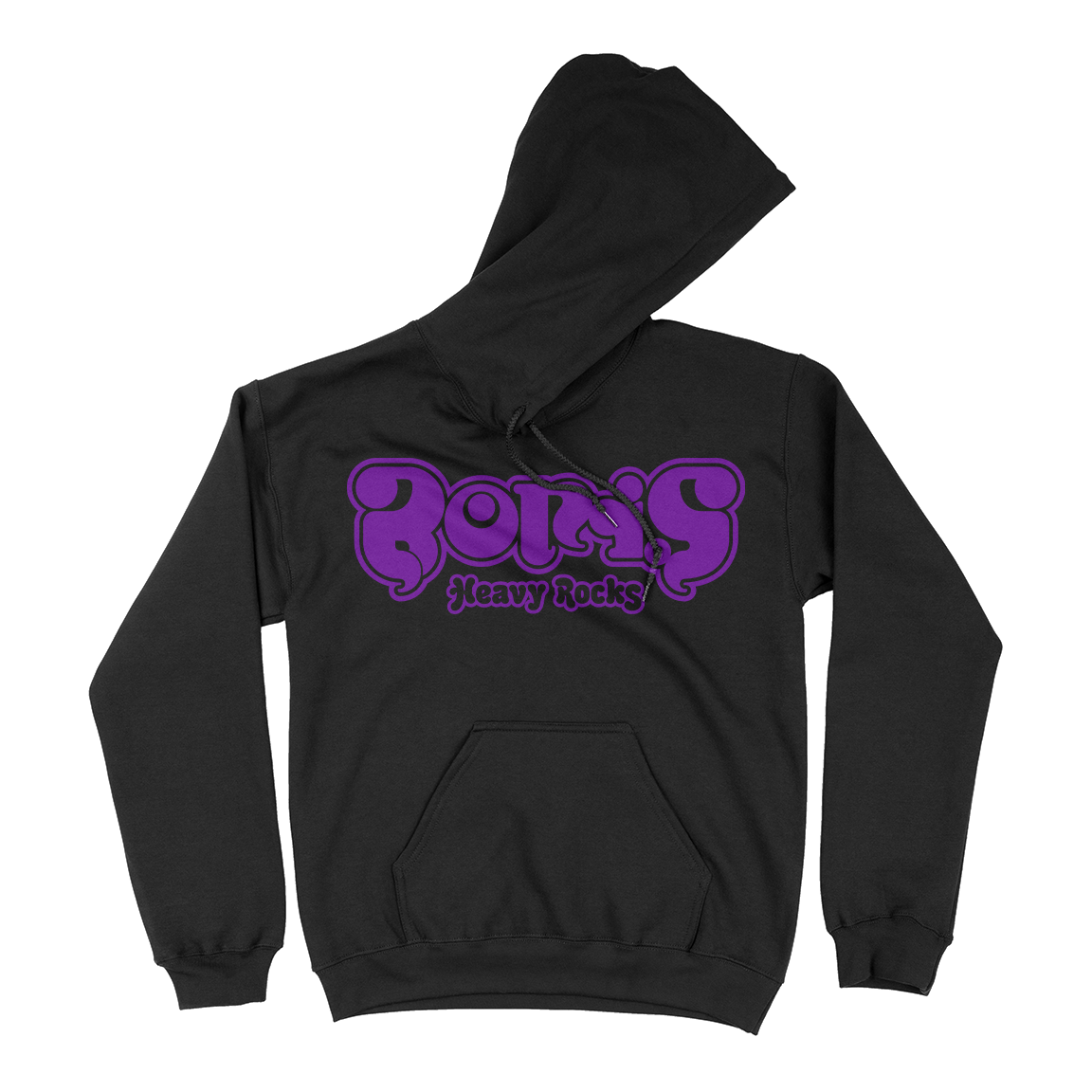 BORIS &quot;Heavy Rocks: Purple Logo&quot; Black Hooded Sweatshirt