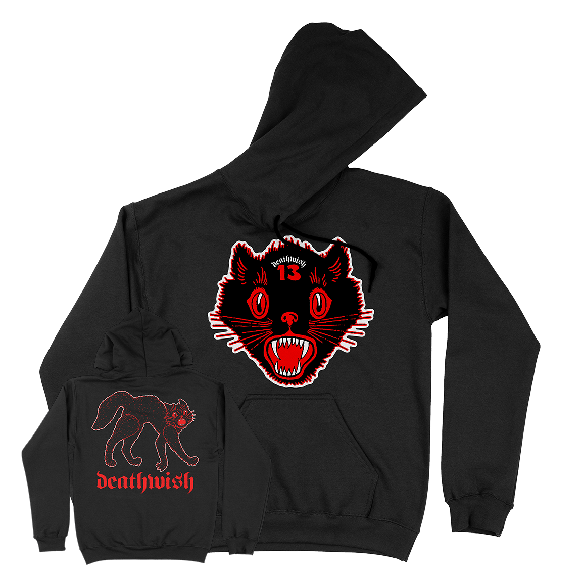 DEATHWISH &quot;13&quot; Black Hooded Sweatshirt