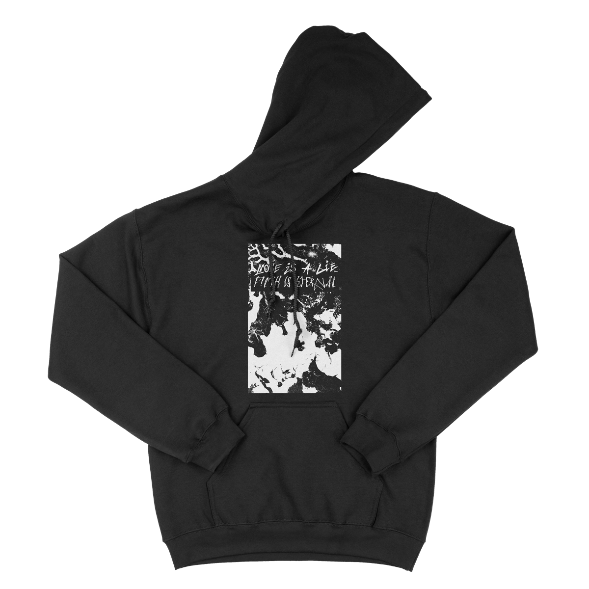 FILTH IS ETERNAL &quot;Love Is A Lie&quot; Black Hooded Sweatshirt