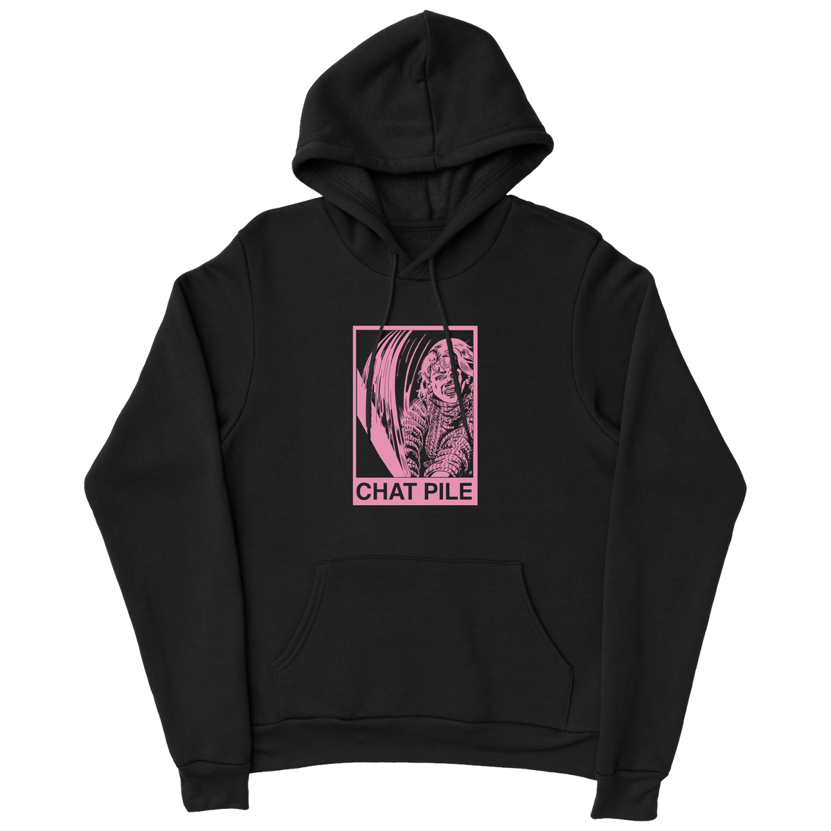 CHAT PILE &quot;Pamela&quot; Black Hooded Sweatshirt