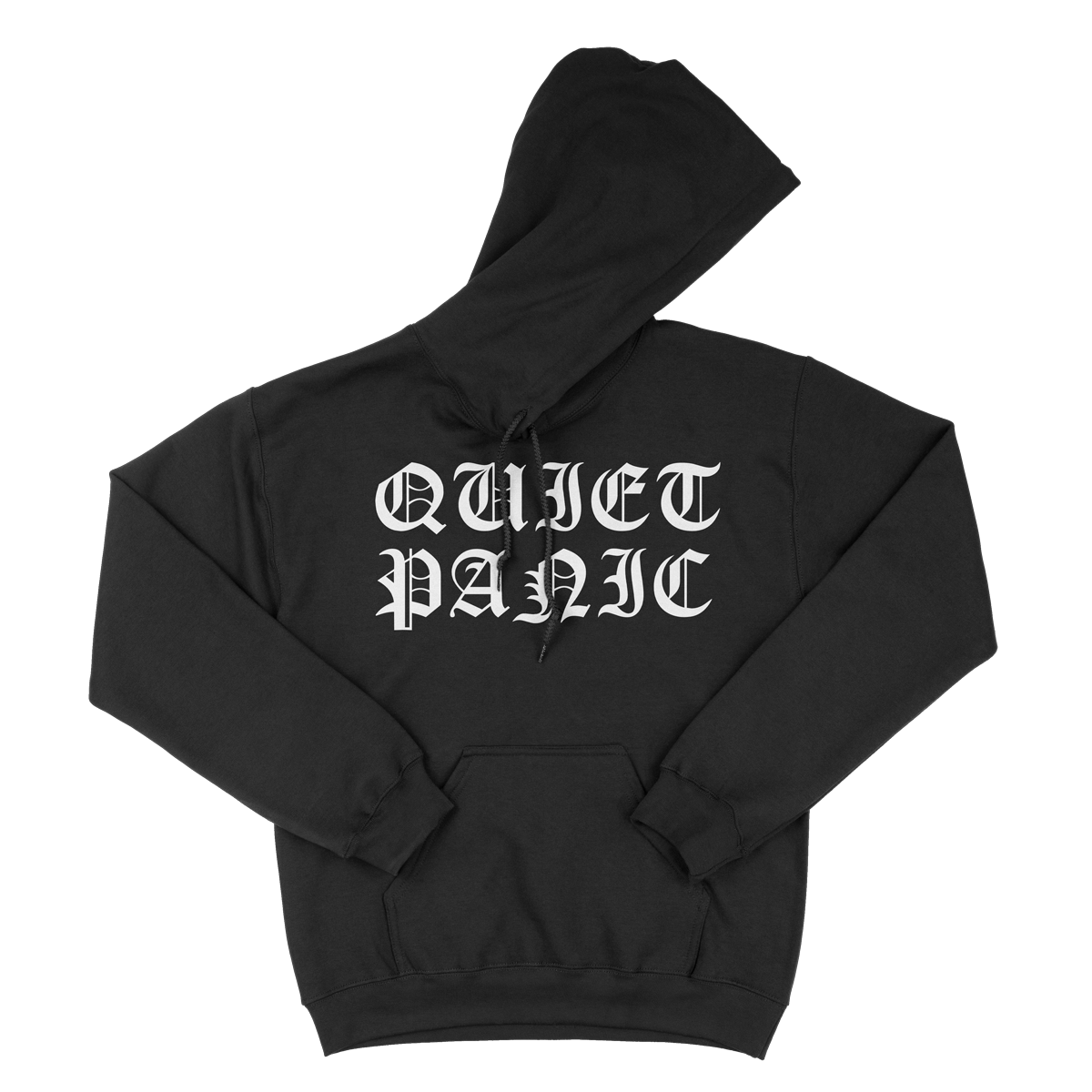 QUIET PANIC &quot;Logo&quot; Black Hooded Sweatshirt