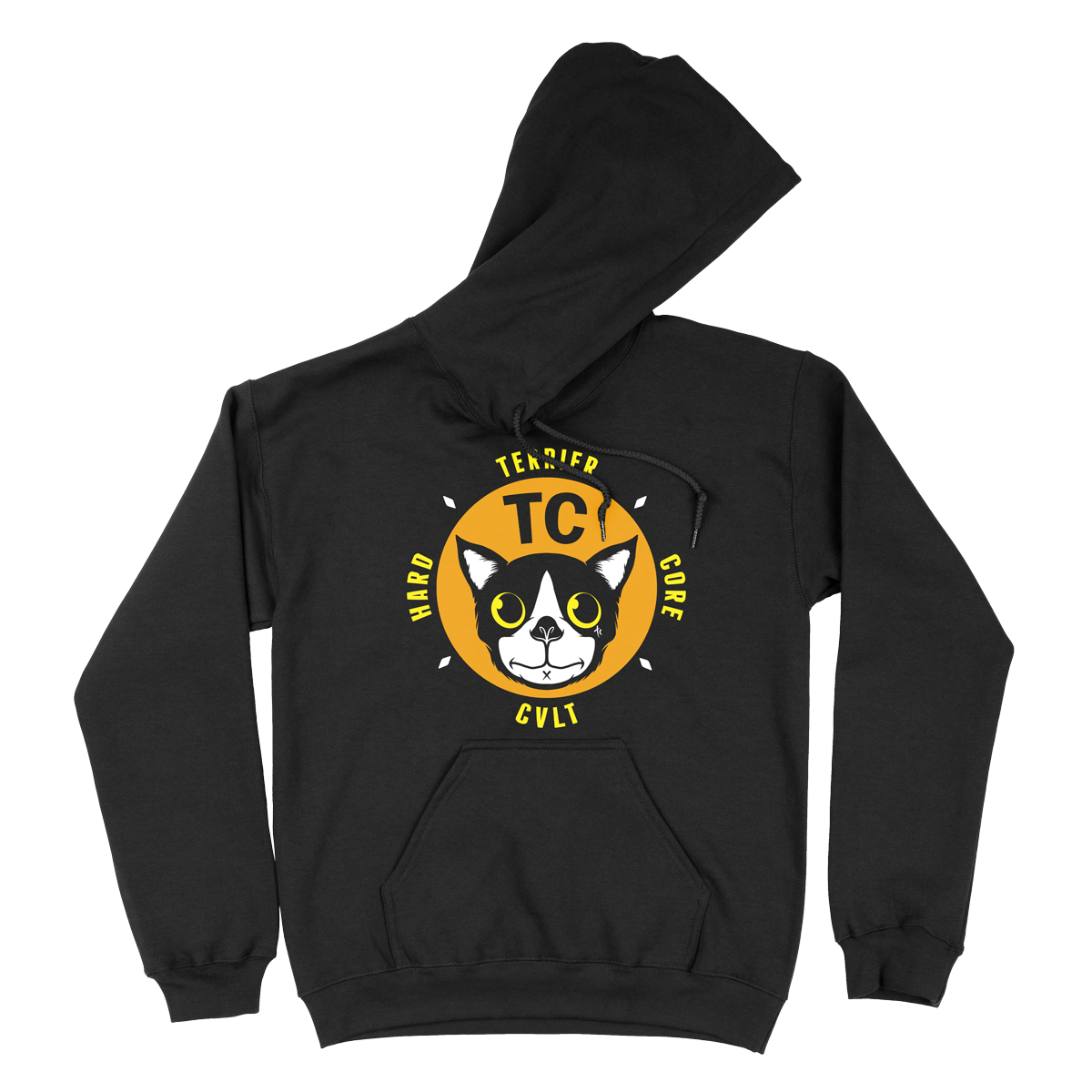 TERRIER CVLT "TCxHC" Black Hooded Sweatshirt