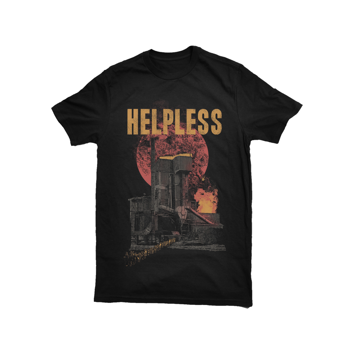 HELPLESS &quot;Factory&quot; Black T-Shirt