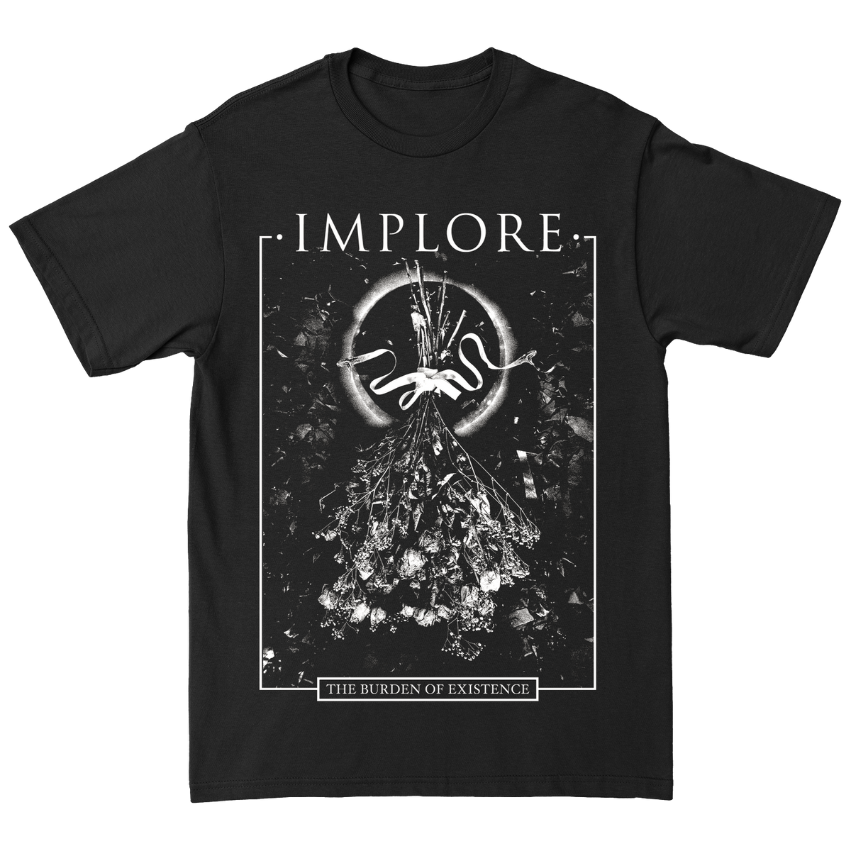 IMPLORE &quot;The Burden Of Existence&quot; Black T-Shirt