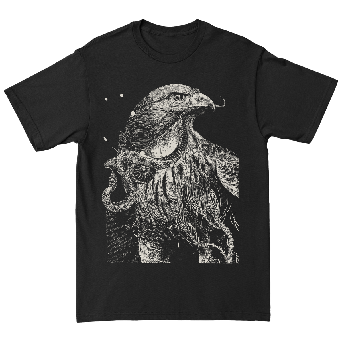 RICHEY BECKETT &quot;Hawk: Grey&quot; Premium Black T-Shirt