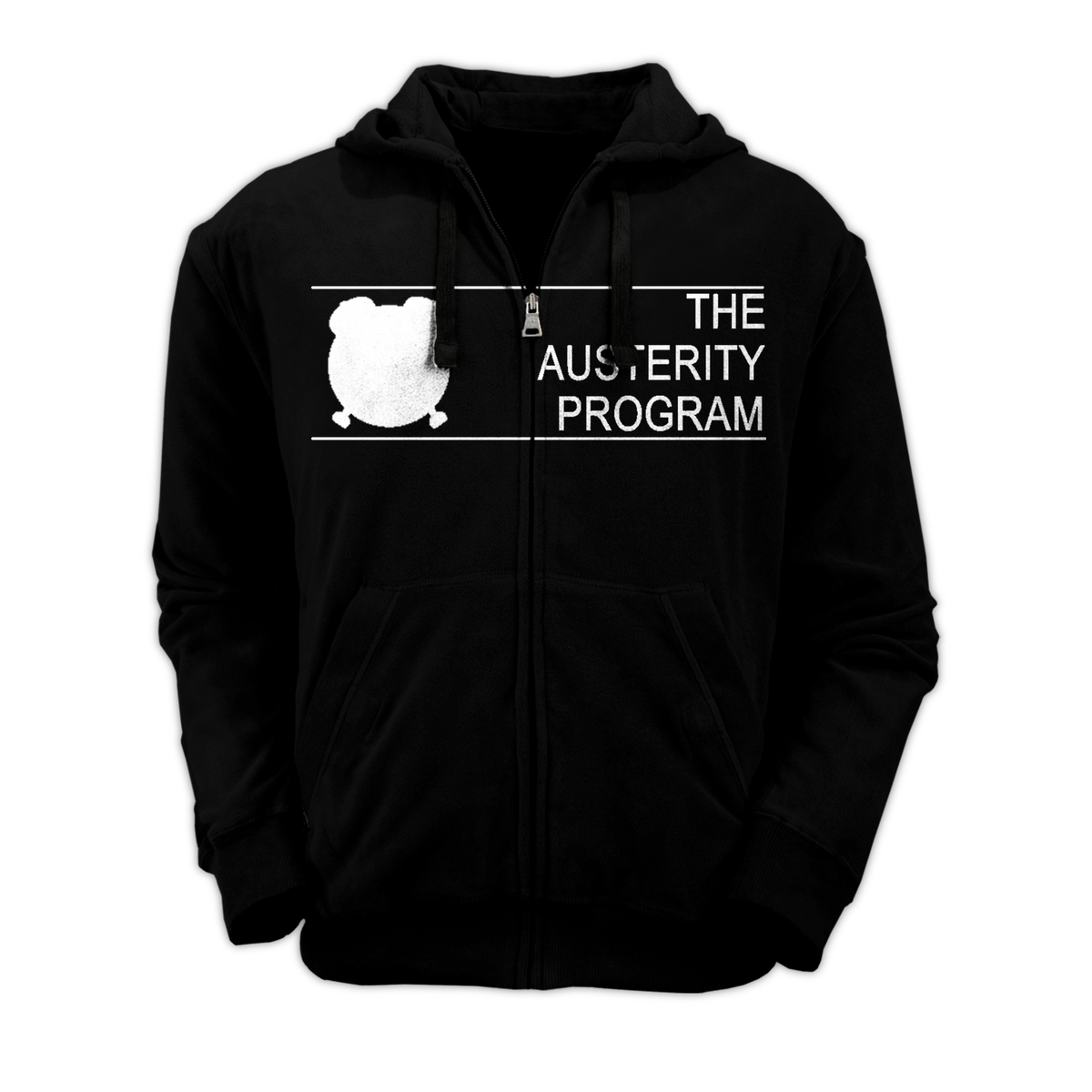 THE AUSTERITY PROGRAM &quot;Standard&quot; Black Zip-Up Hoodie
