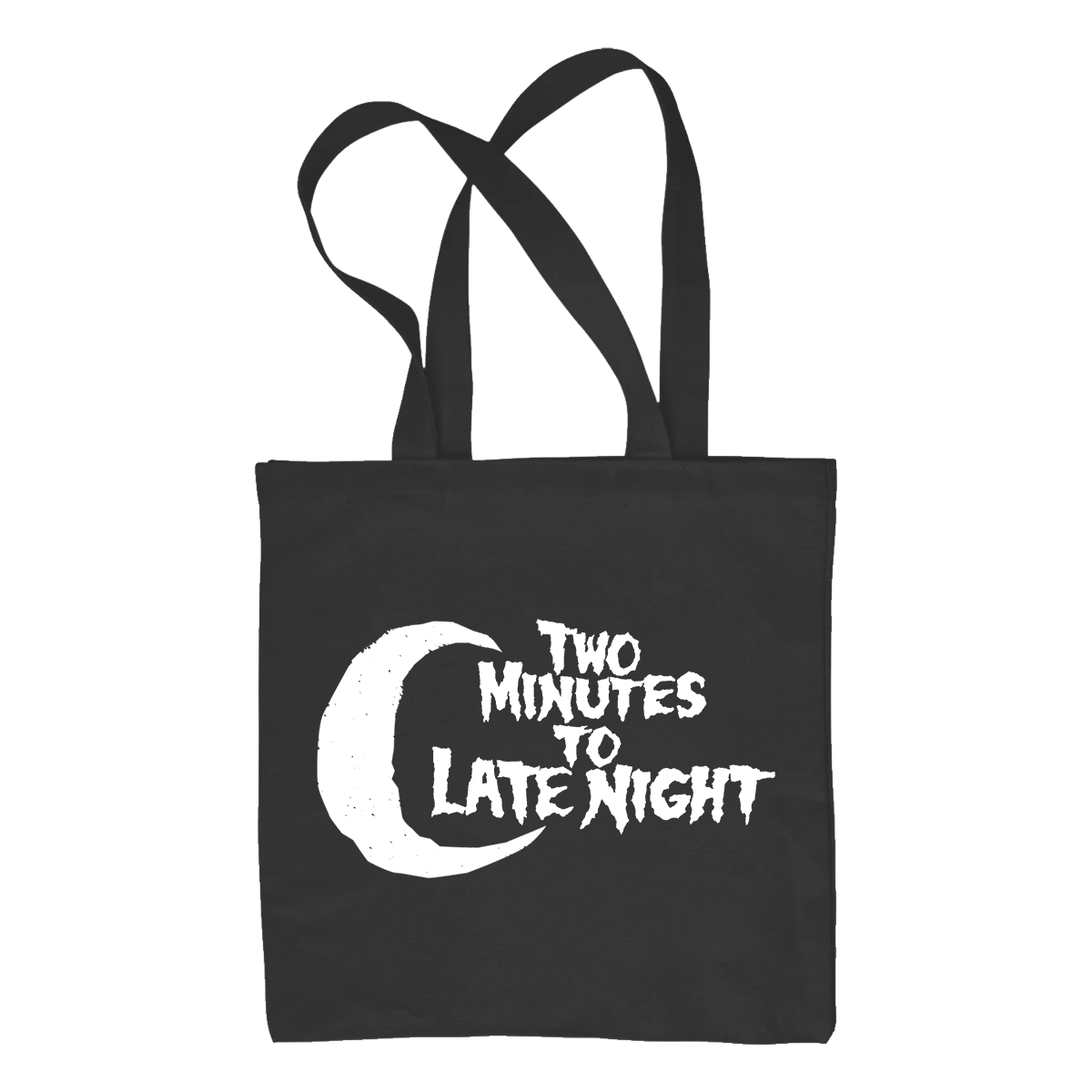 TWO MINUTES TO LATE NIGHT &quot;Logo&quot; Black Tote Bag