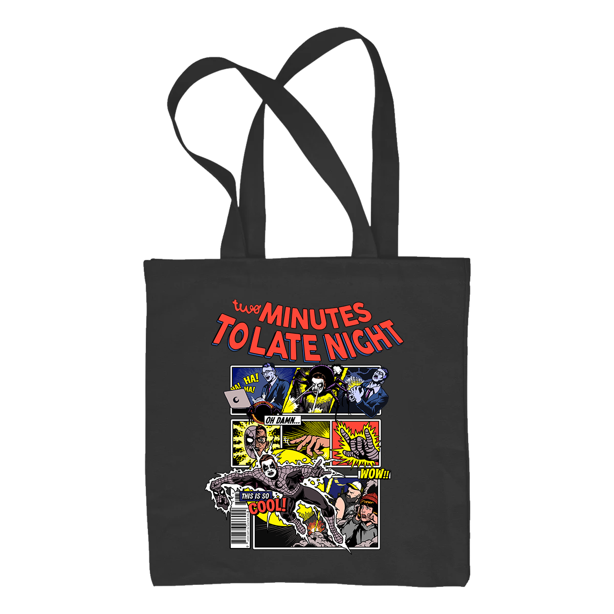 TWO MINUTES TO LATE NIGHT &quot;Spider Minutes To Late Spider&quot; Black Tote Bag