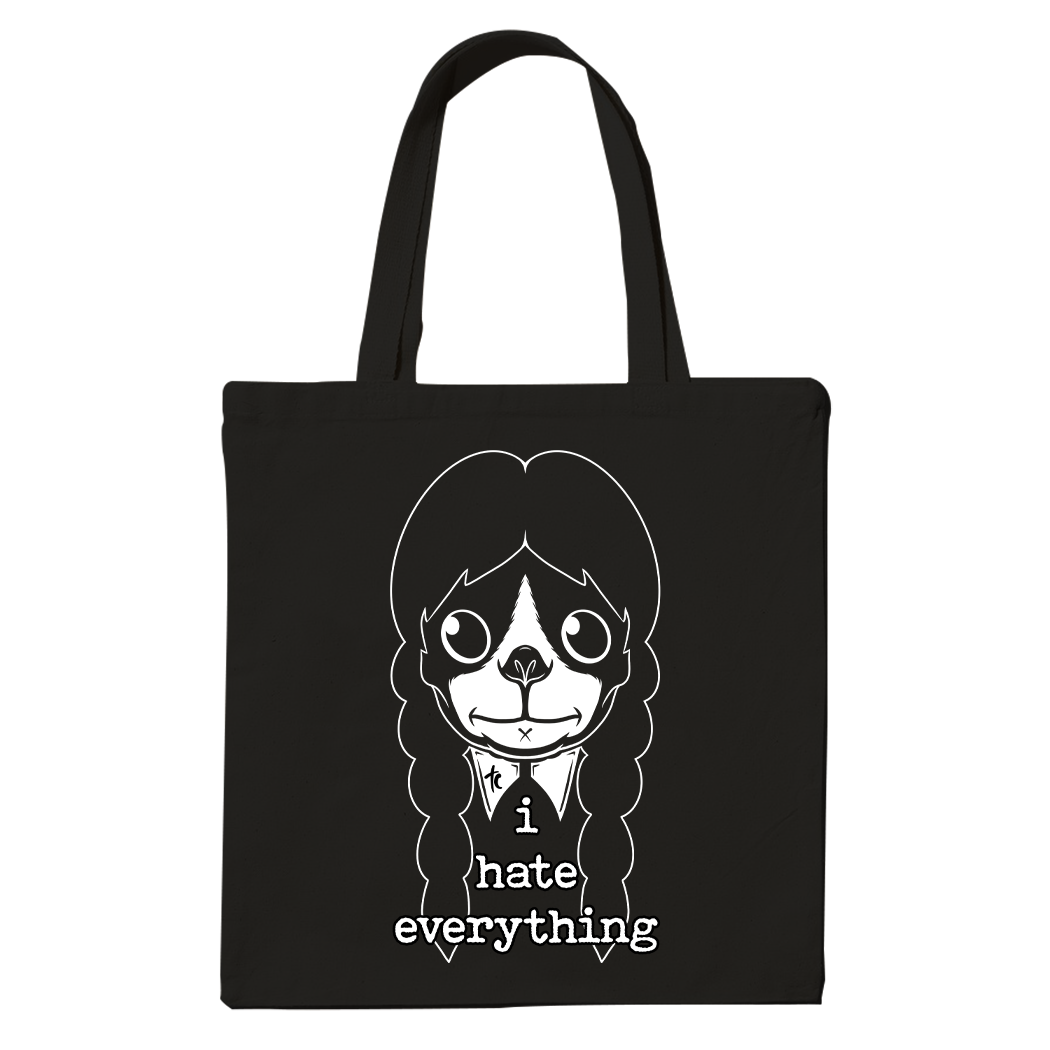TERRIER CVLT &quot;I Hate Everything&quot; Black Tote Bag
