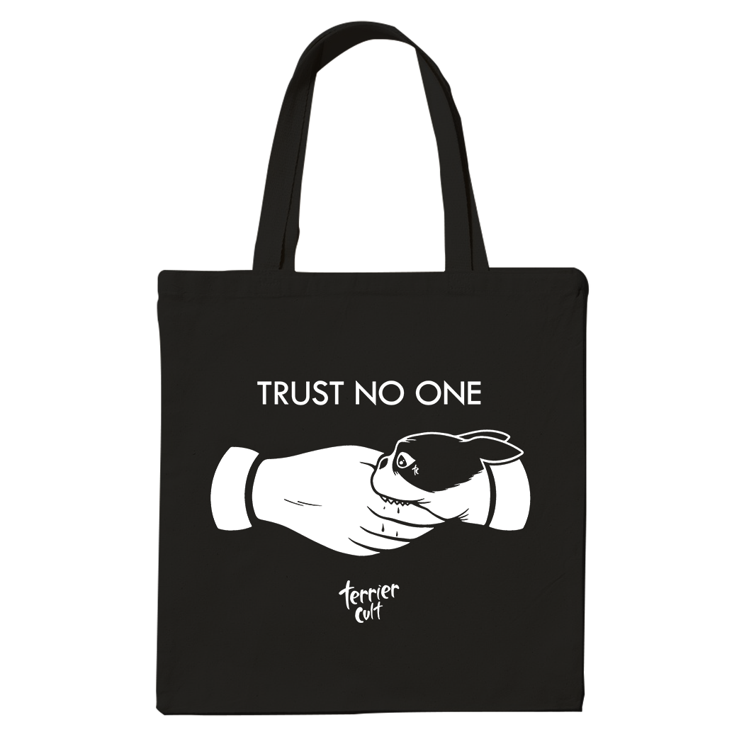 TERRIER CVLT &quot;Trust No One&quot; Black Tote Bag
