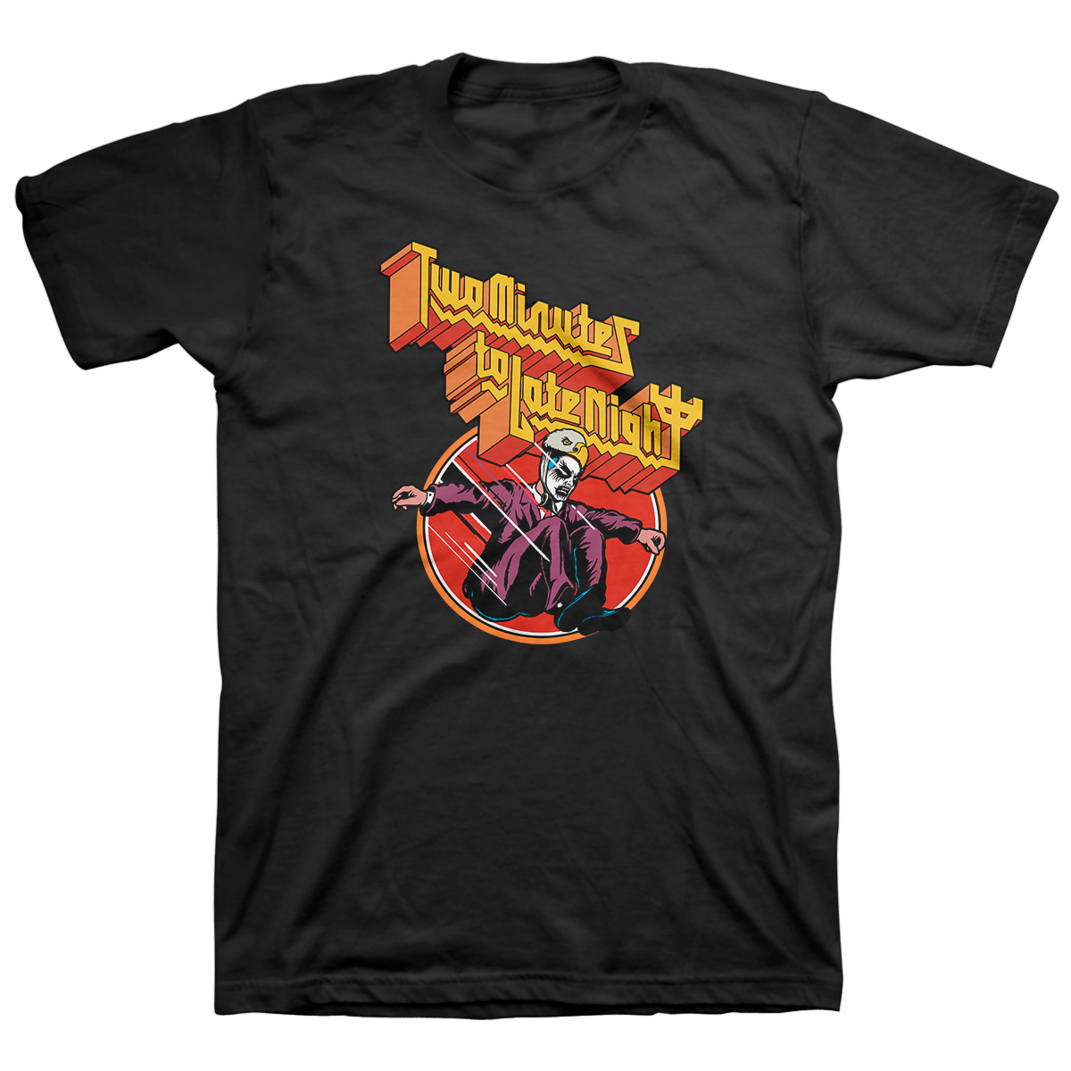 TWO MINUTES TO LATE NIGHT &quot;Screaming For Late Night&quot; Black T-Shirt