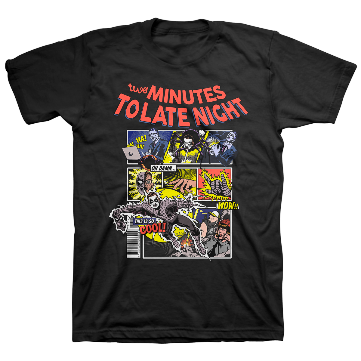 TWO MINUTES TO LATE NIGHT &quot;Spider Minutes To Late Spider&quot; Black T-Shirt