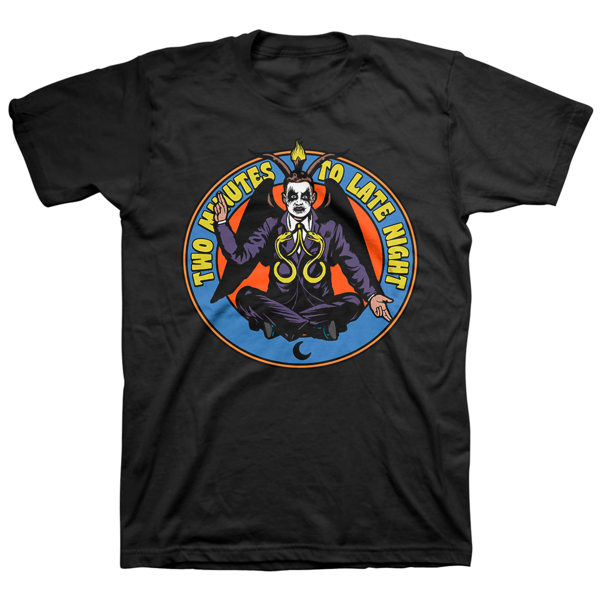 TWO MINUTES TO LATE NIGHT &quot;Two Minutes To Hell Night&quot; Black T-Shirt