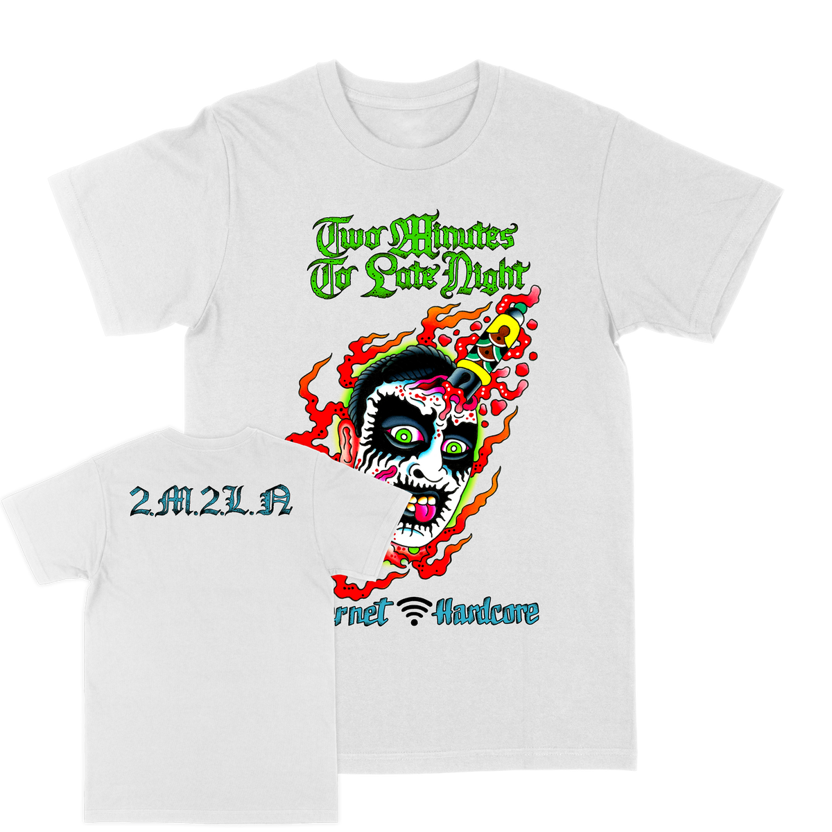 TWO MINUTES TO LATE NIGHT &quot;Internet Hardcore&quot; White T-Shirt