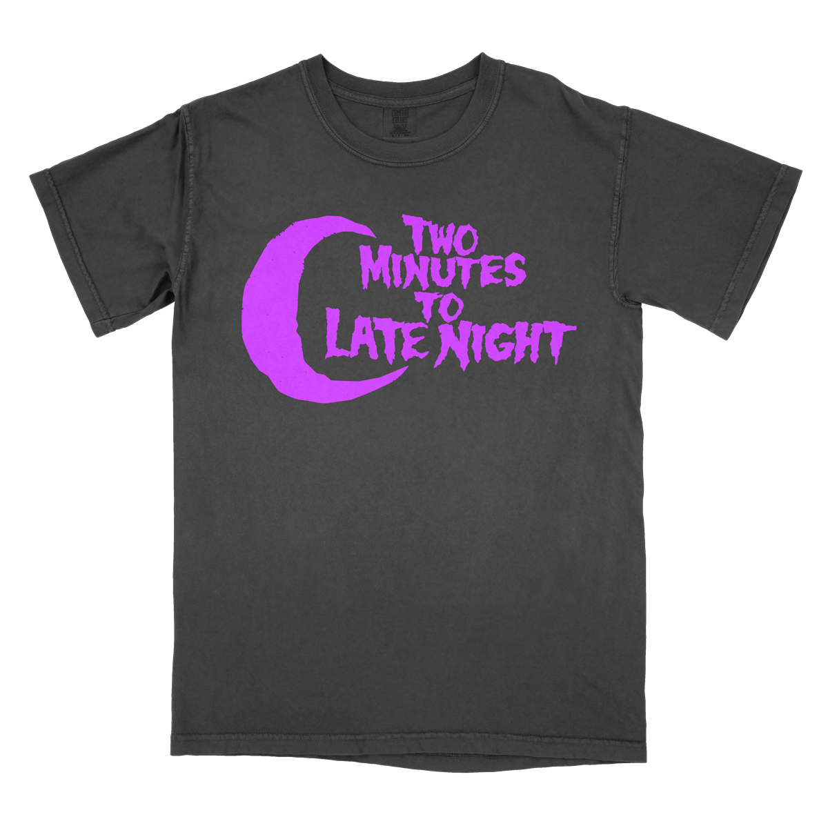 Two Minutes To Late Night &quot;Logo: Purple&quot; Premium Black T-Shirt